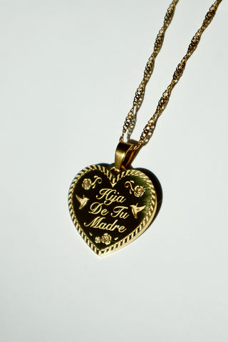 Hija De Tu Madre Heart Charm Necklace