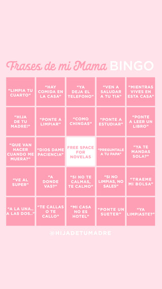 Frases de mi Mama Bingo Game